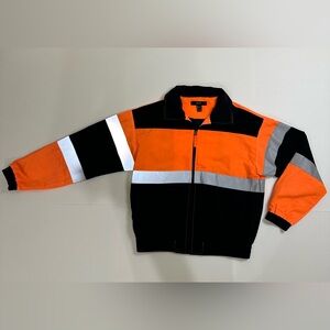 Orange and Black Reflective Colorblock Jacket